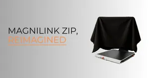 The MagniLink Zip video magnifier covered by a black cloth.