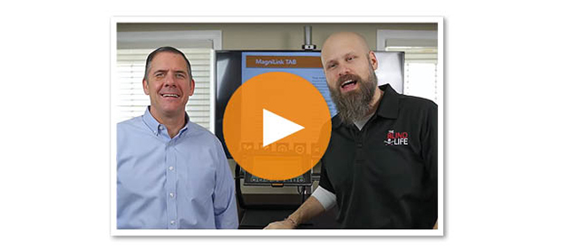 An image of Charlie and Sam. Click on it and go to YouTube to get a presentation of the MagniLink TAB.