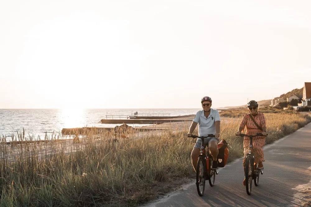 Cyklister på Kattegattleden vid svenska västkusten