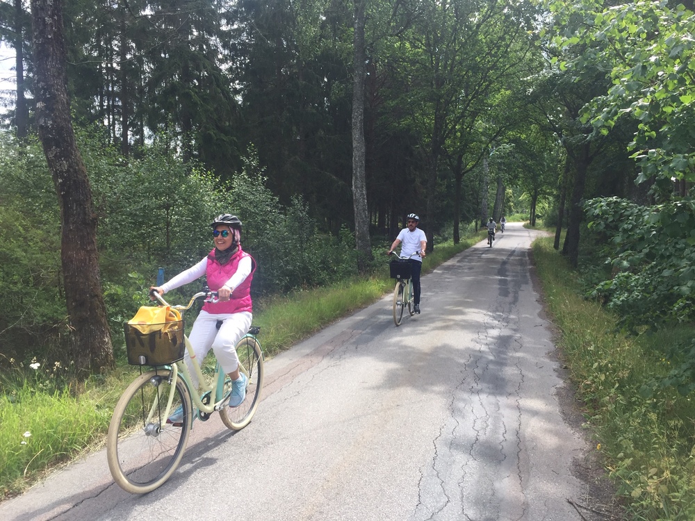 Cycling at a guided bike tour with Muff.