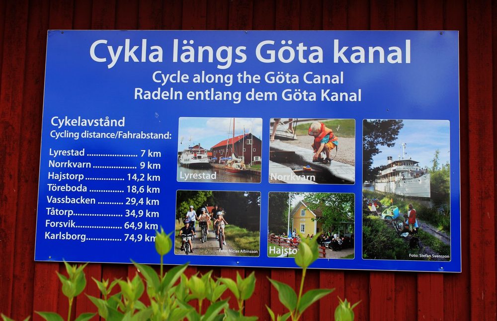 Bike paths along Göta kanal