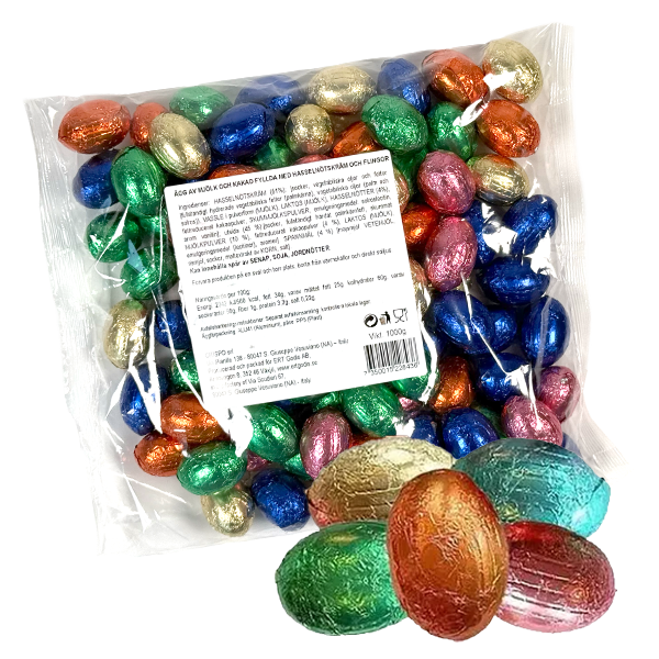 Staniolägg Hasselnöt med crisp - 1kg | Sortiment | Gottegrisen