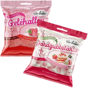 Aroma Jordgubbstårta125g+Geléhallon125g