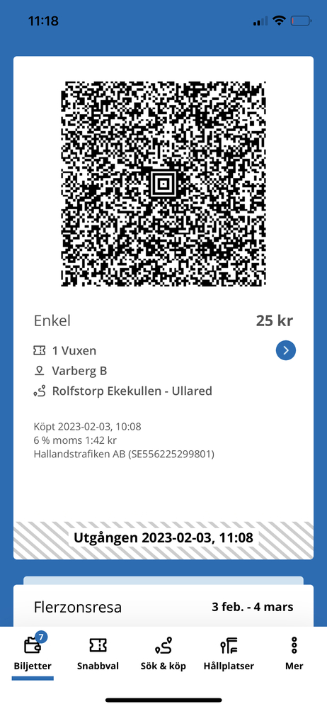App-biljett som är utgånge