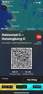 Skånetrafikens app visar en biljett