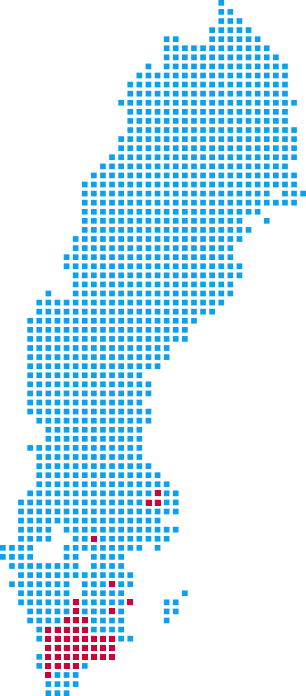 Sverigekarta som visar Kronoberg