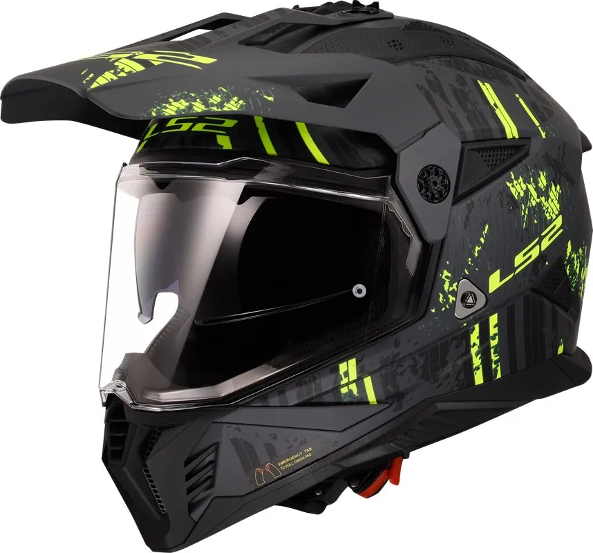 Produkt bilder Hjälm Ls2 Mx702 Pioneer Ii Crazy Matt Svart/Gul