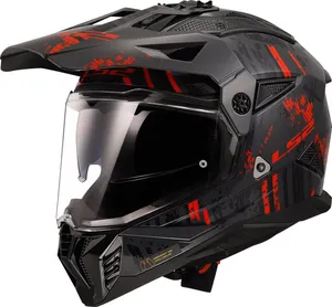 Hjälm Ls2 Mx702 Pioneer Ii Crazy Svart/Röd
