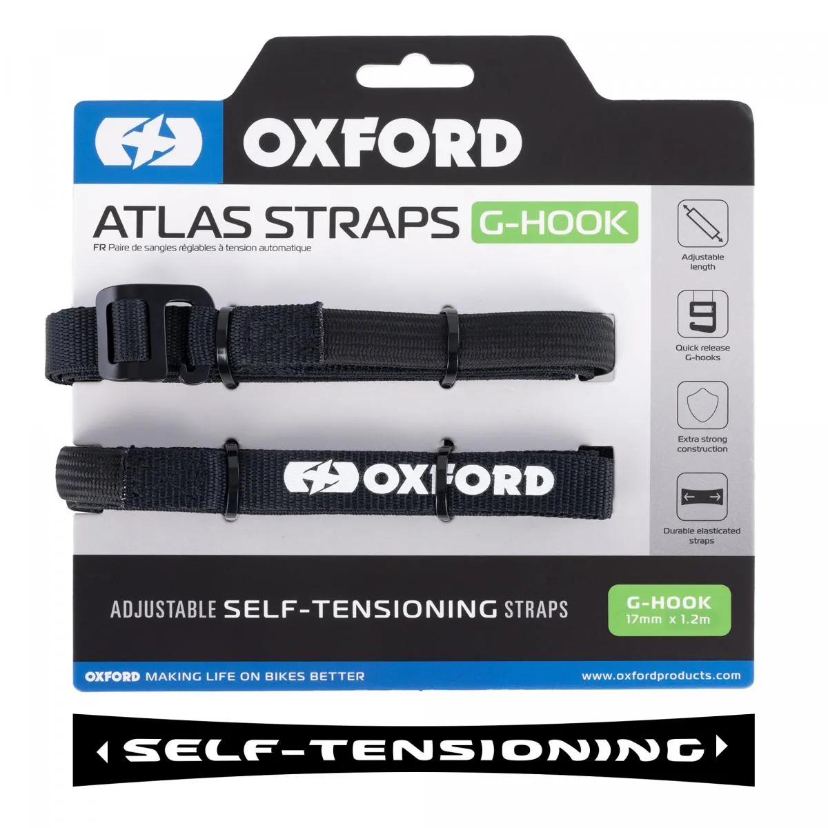 Produkt bilder Oxford Atlas G Hook 17mm X 1.2m Svart Pair