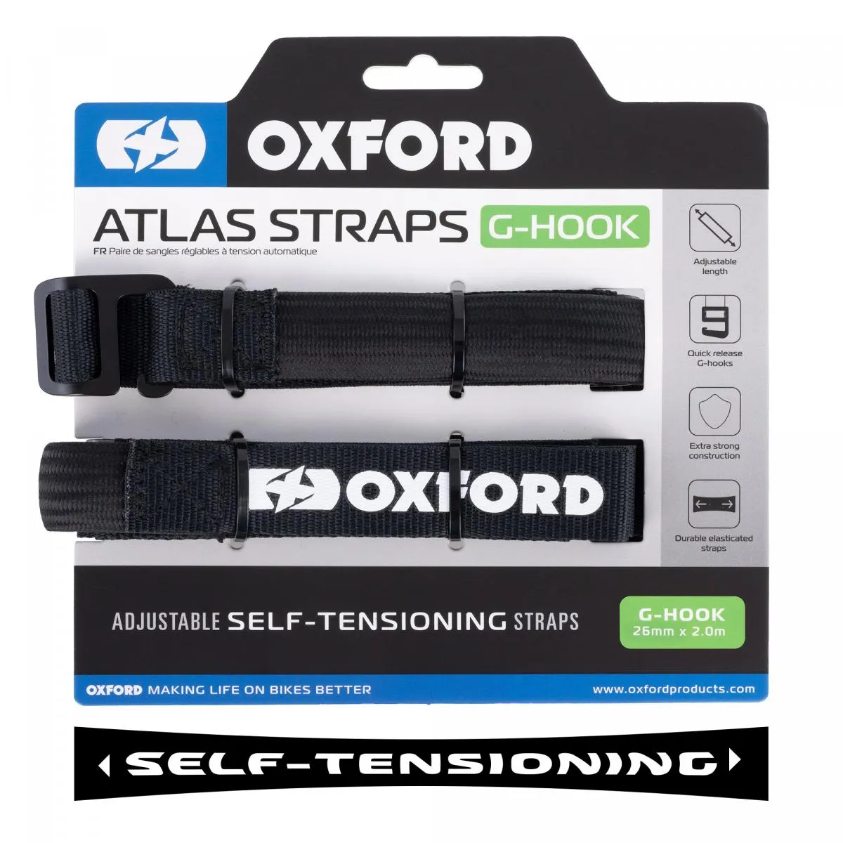 Produkt bilder Oxford Atlas G Hook 26mm X 2.0m Svart Pair