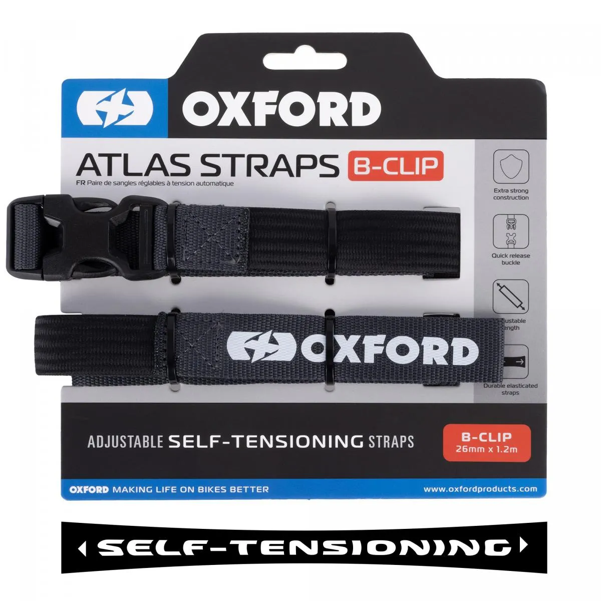 Produkt bilder Oxford Atlas B Clip 26mm X 1.2m Asphalt Pair