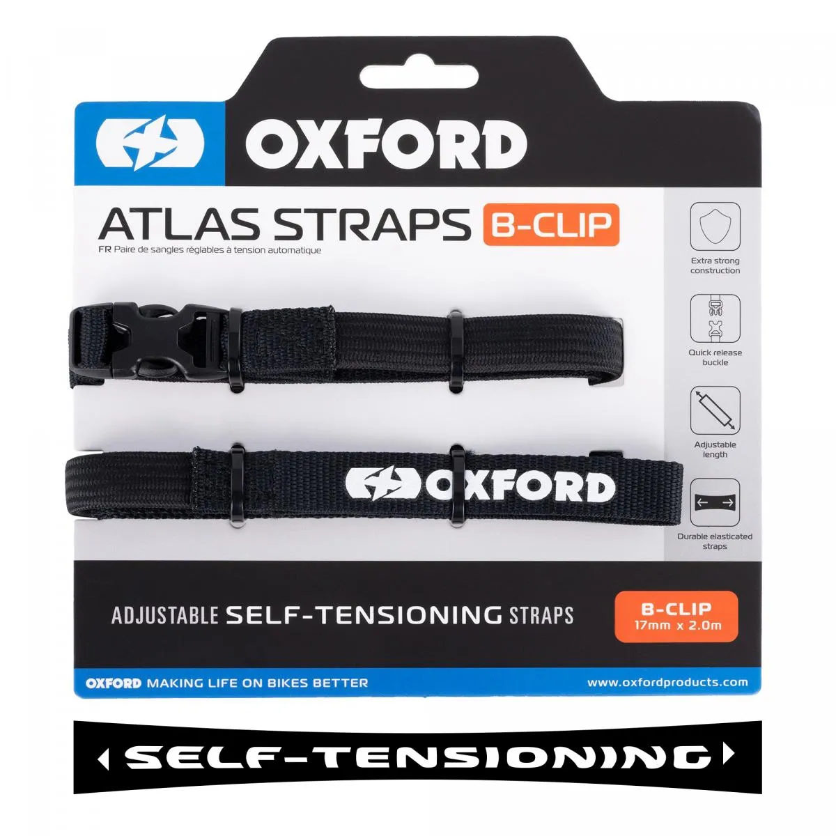 Produkt bilder Oxford Atlas B Clip 17mm X 2.0m Svart Pair