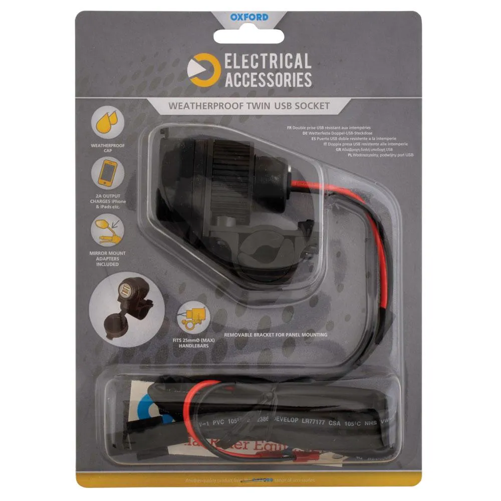 Produkt bilder Oxford Dual Usb Socket 5v 2amp  10amp Fused 1.2mtr Loom