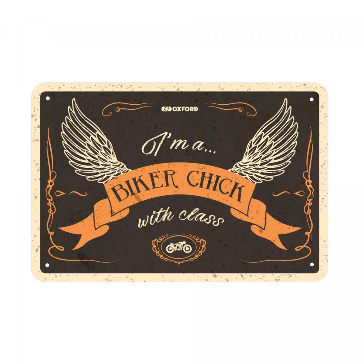 Produkt bilder Oxford Garage Metal Sign: Biker Chick With Class