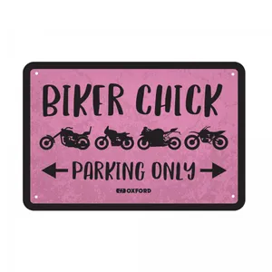 Oxford Garage Metal Sign: Biker Chick