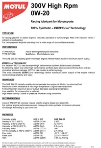 Motul 300v High Rpm 0w20 2l 10st/Kartong