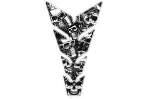 Tank Pad Skull Party Blackwhite C/Black