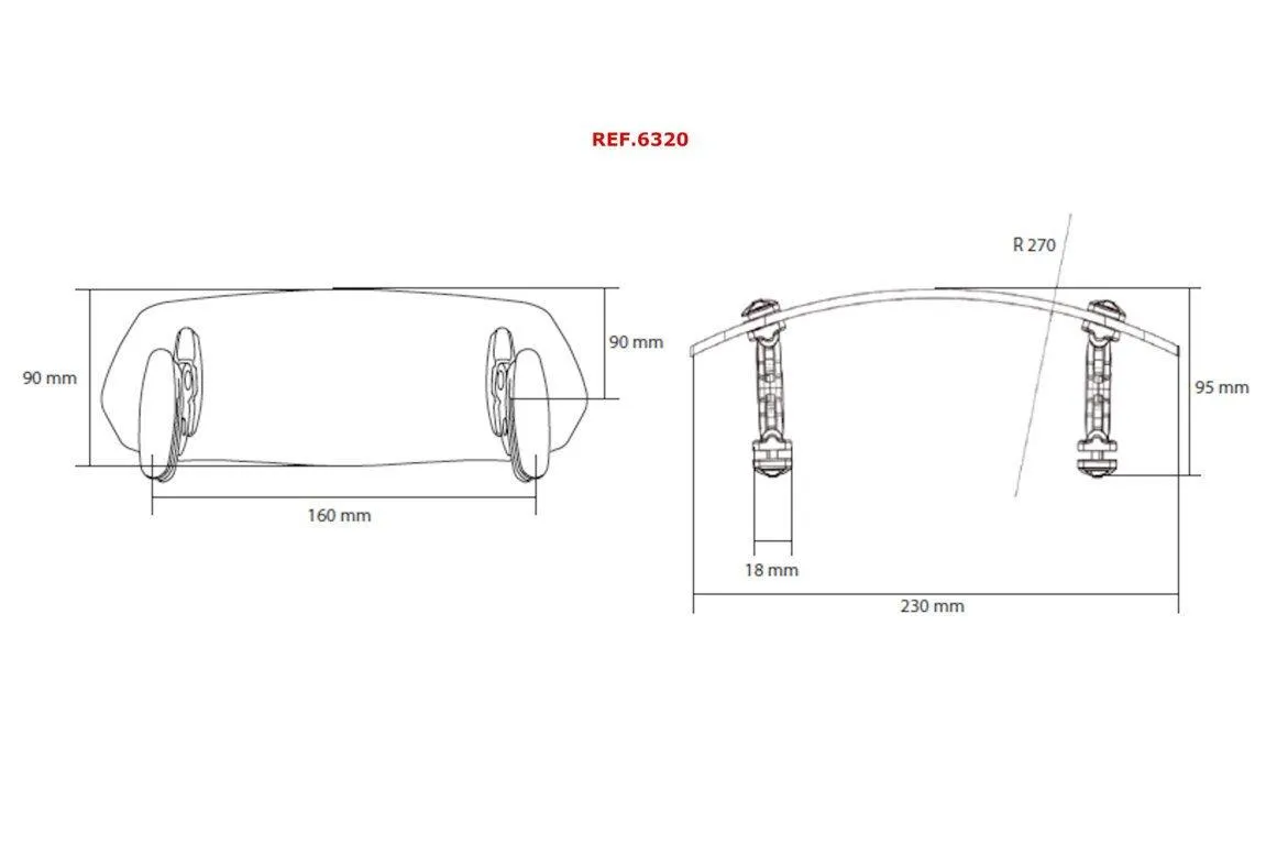 Produkt bilder Visor Multiadjustable Clip On 263x95mm. C/Clear