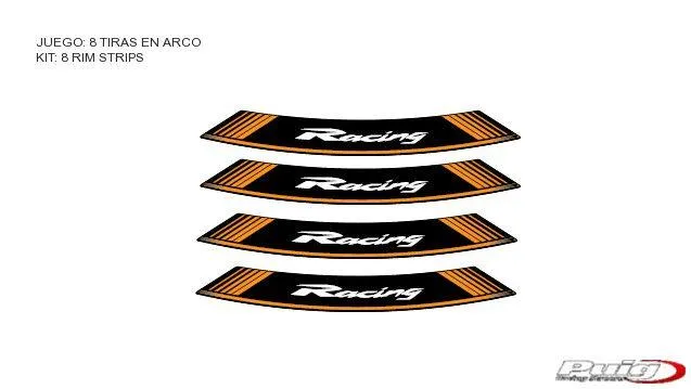 Produkt bilder Kit 8 Rim Strips Racing C/Orange