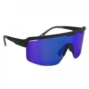 Oxford Pave Black Frame Blue Mirror Lens Sunglasses