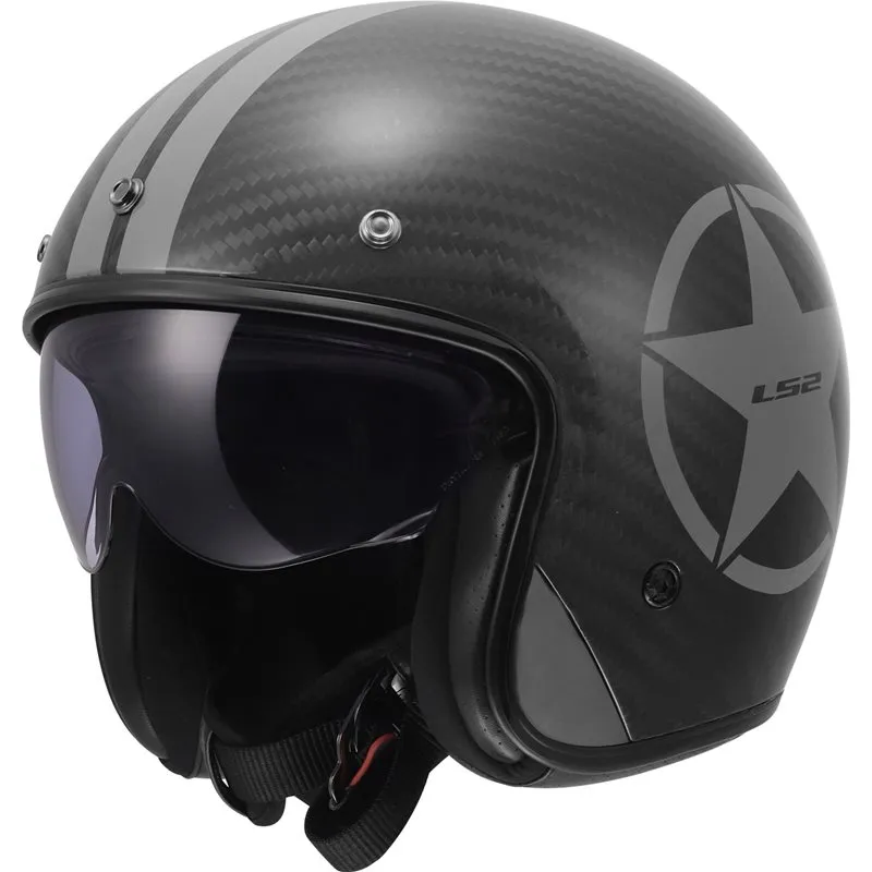 Produkt bilder Hjälm Ls2 Of601 Bob Ii Carbon Star Grå
