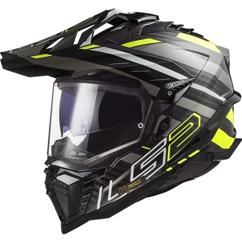 Produkt bilder HjÄlm ls2 mx701 explorer carbon edge svart/gul 3xl
