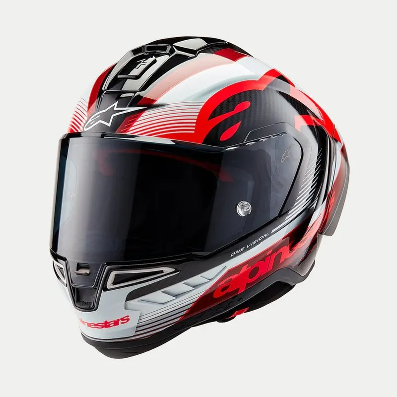 Produkt bilder Alpinestars Supertech R10 Team Svart/Carb/Röd/Vit Carbon Racinghjälm