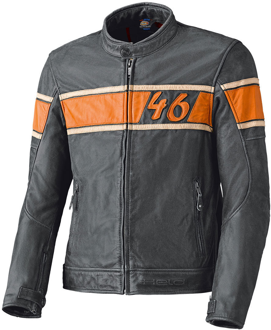 Held Stone Grå/orange Retro MC-jacka